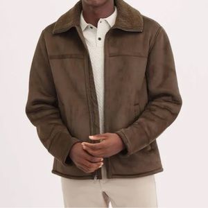 Magaschoni faux suede men’s jacket in small.  Olive green. NWT